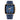 The NZ Wall - Rectangular smart men's watch with stainless steel strap, waterproof, 40mm alloy case in blue gold color.
