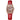 The NZ Wall - Women's casual analog watch with solid stainless steel band, white dial, Screw Crown, in red color.