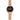 The NZ Wall - Women's fashionable watch, alloy case, gold-tone bezel, in black color.