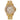 The NZ Wall - Women's quartz watch with full diamond-studded stainless steel band & round dial, in gold color.