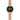 The NZ Wall - Women's fashionable watch, alloy case, gold-tone bezel, in green color.
