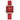 The NZ Wall - Women's square dial quartz watch with calendar date, leather strap, 8mm thickness, in red color.
