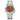 The NZ Wall - Women's Square copper-striped vintage style watch, mechanical movement, 200m waterproof, in orange color