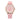 The NZ Wall - Women's two-tone Dial Belt Quartz Watch, leather strap, analog dial, in pink color.