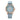 The NZ Wall - Women's two-tone Dial Belt Quartz Watch, leather strap, analog dial, in bllue color.