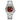 The NZ Wall - Women's Square copper-striped vintage style watch, mechanical movement, 200m waterproof, in red color