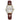 The NZ Wall - Women's Waterproof Luminous Quartz Watch, brown belt, 50m water resistance, butterfly clasp in Gold White color.