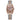 The NZ Wall - Women's casual analog watch with solid stainless steel band, white dial, Screw Crown, in gold color.