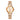 The NZ Wall - Women's sleek simple cut quartz watch with steel band, 30m water resistant, Steel Strap, in gold color