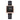 The NZ Wall - Women's square dial quartz watch with calendar date, leather strap, 8mm thickness, in black color.