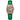The NZ Wall - Women's casual analog watch with solid stainless steel band, white dial, Screw Crown, in green color.