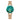 The NZ Wall - Women's sleek simple cut quartz watch with steel band, 30m water resistant, Steel Strap, in green color