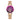 The NZ Wall - Women's sleek simple cut quartz watch with steel band, 30m water resistant, Steel Strap, in purple color