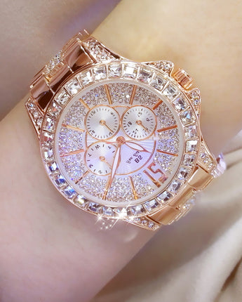 Fashion Luxury Full Diamond Steel Band Ladies Quartz Watch