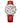 The NZ Wall - Women's Multifunctional Chronograph watch, waterproof, alloy case, leather strap, in red color.