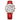 The NZ Wall - Women's Multifunctional Chronograph watch, waterproof, alloy case, leather strap, in red color.