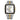 The NZ Wall - Rectangular smart men's watch with stainless steel strap, waterproof, 40mm alloy case in white gold color.