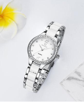 Ceramic Ladies Waterproof Bracelet Watch