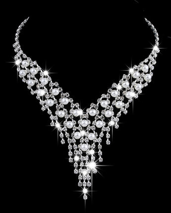 Wholesale fashion OL bridal jewelry set, claw chain earrings, Pearl Rhinestone Necklace 465