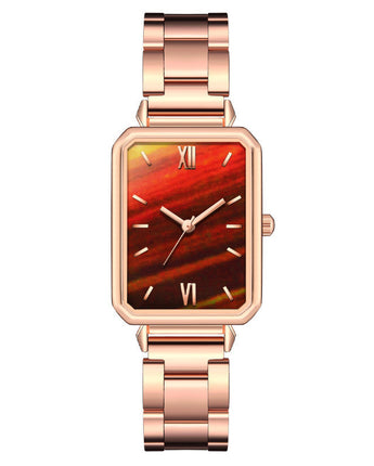 Women's Fashion Casual Square Steel With Quartz Watch