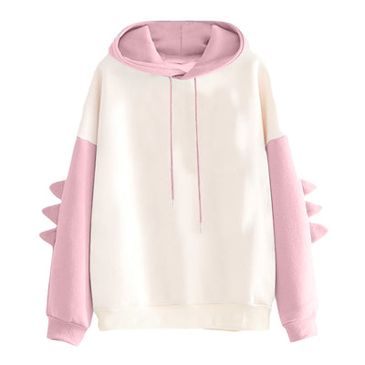 Cartoon Dinosaur Contrast Color University Style Korean Style Sweater