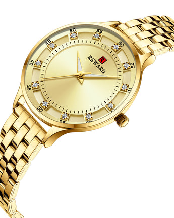 Ladies quartz watch with diamond band