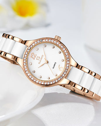 Ceramic Ladies Waterproof Bracelet Watch