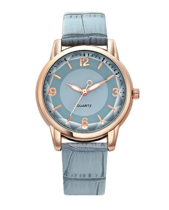 Women's Two-tone Dial Belt Quartz Watch