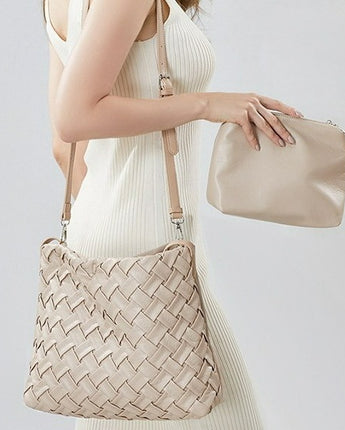 Cross-border Trendy Portable Large Capacity Soft Leather Pleated Shoulder Bag