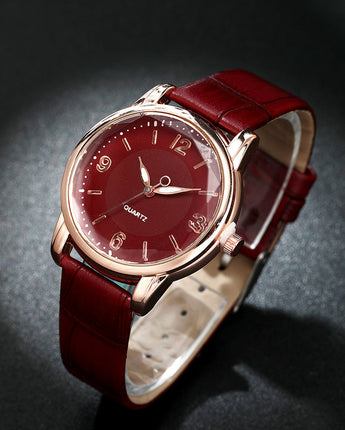 Women's Two-tone Dial Belt Quartz Watch