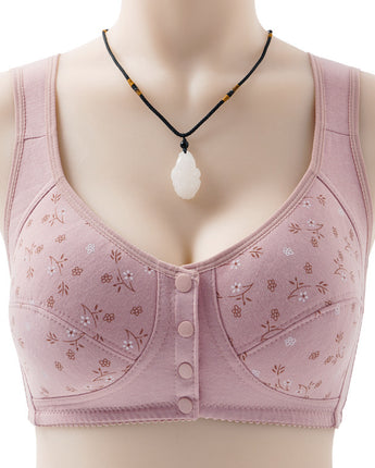 Women's Soft Cotton Vest Middle-aged And Elderly Bra Without Steel Ring Underwear