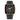 The NZ Wall - Rectangular smart men's watch with stainless steel strap, waterproof, 40mm alloy case in black gold color.