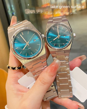 Calendar Quartz Ice Blue Watch Couple