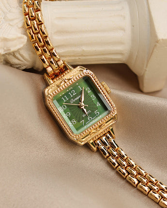 Women's Square Copper Strips Mid-ancient Watch