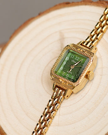 Women's Square Copper Strips Mid-ancient Watch